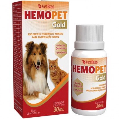 Suplemento Vitamínico Hemopet gold Para Cães e Gatos. 30ml
